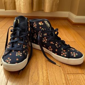 Keds x Rifle Paper Co High-Top Sneakers, Size 6.5, Navy/Floral Color